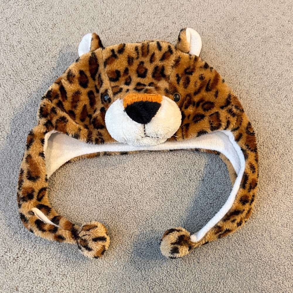 Leopard Plush Animal Hat for Kids